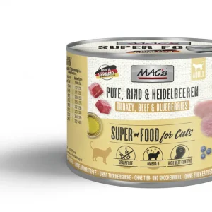 Nur Heute Sparpaket 24 x 200 g Mac's Pute & Heidelbeeren Katzen Nassfutter